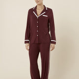Grace Bamboo PJ Set Burgundy - Pure Apotheca
