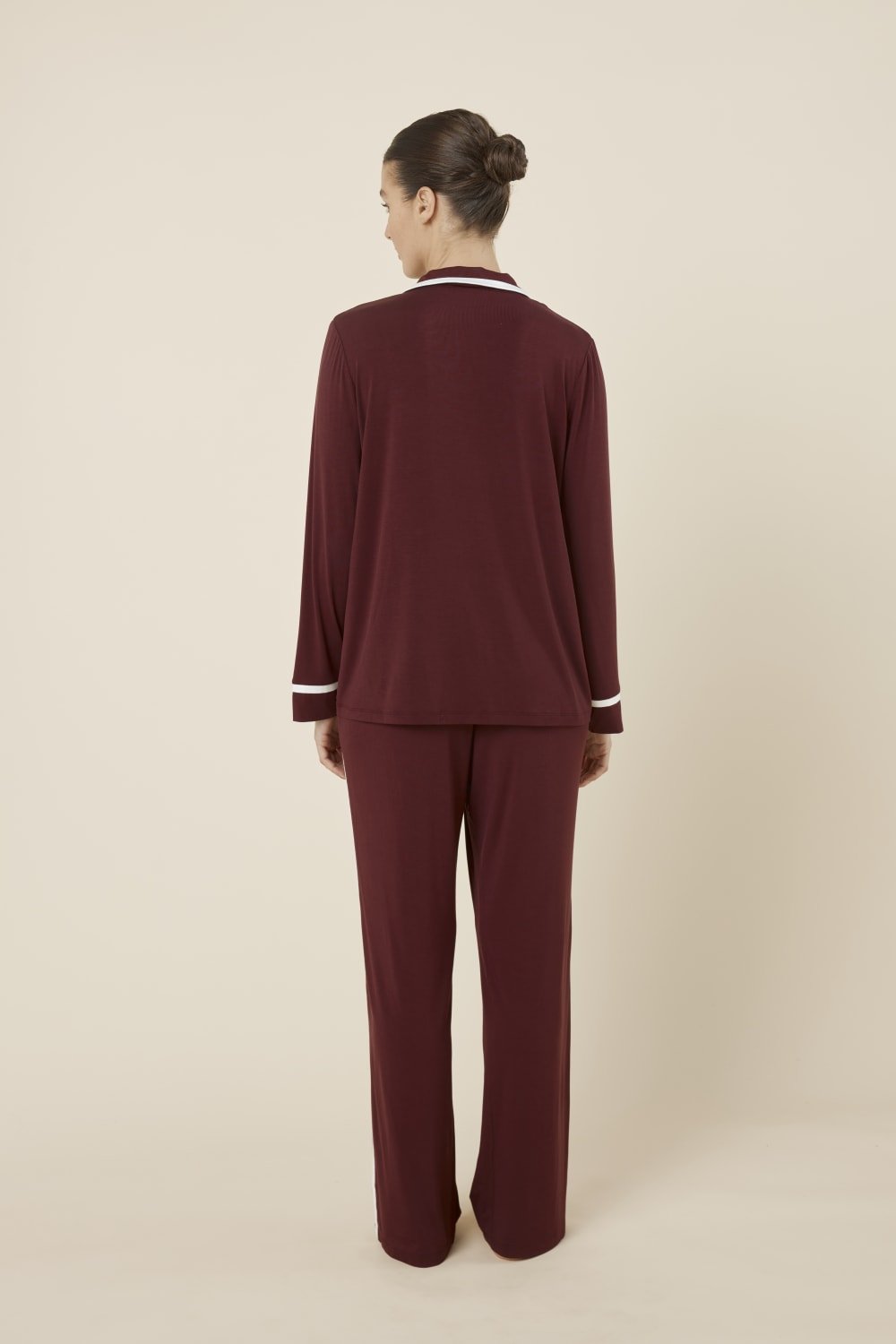 Grace Bamboo PJ Set Burgundy - Pure Apotheca