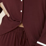Grace Bamboo PJ Set Burgundy - Pure Apotheca