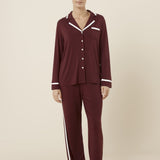 Grace Bamboo PJ Set Burgundy - Pure Apotheca
