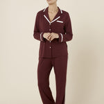 Grace Bamboo PJ Set Burgundy - Pure Apotheca