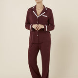 Grace Bamboo PJ Set Burgundy - Pure Apotheca