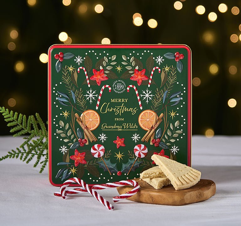 Grandma Wild's Christmas Candycane Christmas Pudding Biscuits Tin 400g - Pure Apotheca