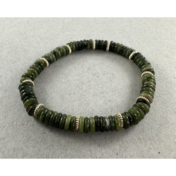 Green Agate Gold Disc Bracelet - Pure Apotheca