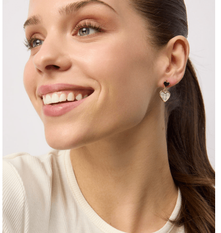Green Gingham Hanging Heart Earring - Pure Apotheca