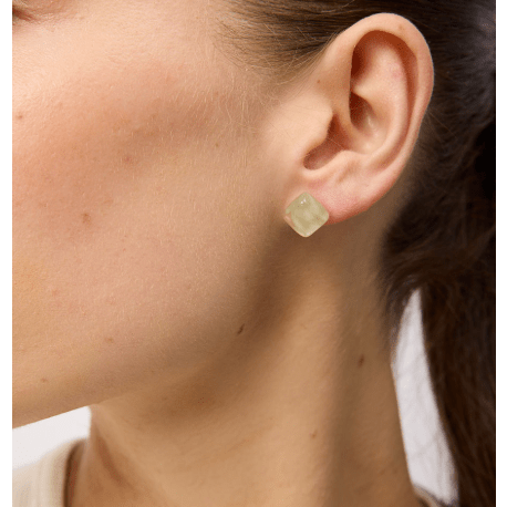 Green Jelly Square Studs - Pure Apotheca