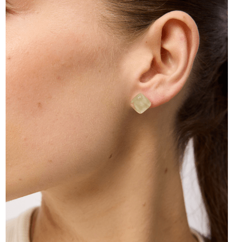 Green Jelly Square Studs - Pure Apotheca