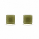 Green Jelly Square Studs - Pure Apotheca