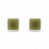 Green Jelly Square Studs - Pure Apotheca