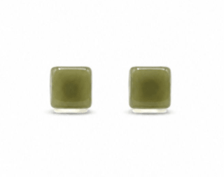 Green Jelly Square Studs - Pure Apotheca