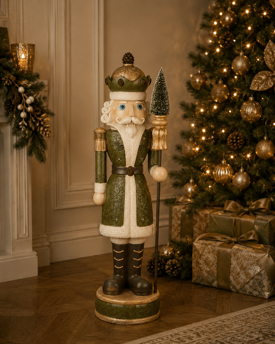 Green LED Woodlands Nutcracker 92cm - Pure Apotheca