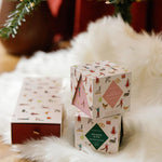 Green Tinted Glass Candle in Holiday Merry Box - Balsam & Fir 4.5oz/127g - Pure Apotheca