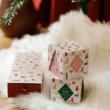 Green Tinted Glass Candle in Holiday Merry Box - Balsam & Fir 4.5oz/127g - Pure Apotheca