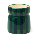 Green/Navy Striped Cabana Candle with Lid - Balsam Fir 184g - Pure Apotheca
