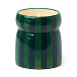 Green/Navy Striped Cabana Candle with Lid - Balsam Fir 184g - Pure Apotheca