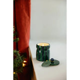 Green/Navy Striped Cabana Candle with Lid - Balsam Fir 184g - Pure Apotheca