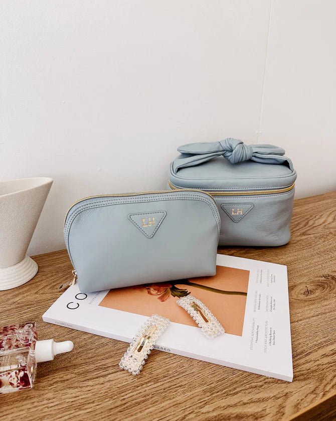 Greta Cosmetic Case Dusty Blue - Pure Apotheca