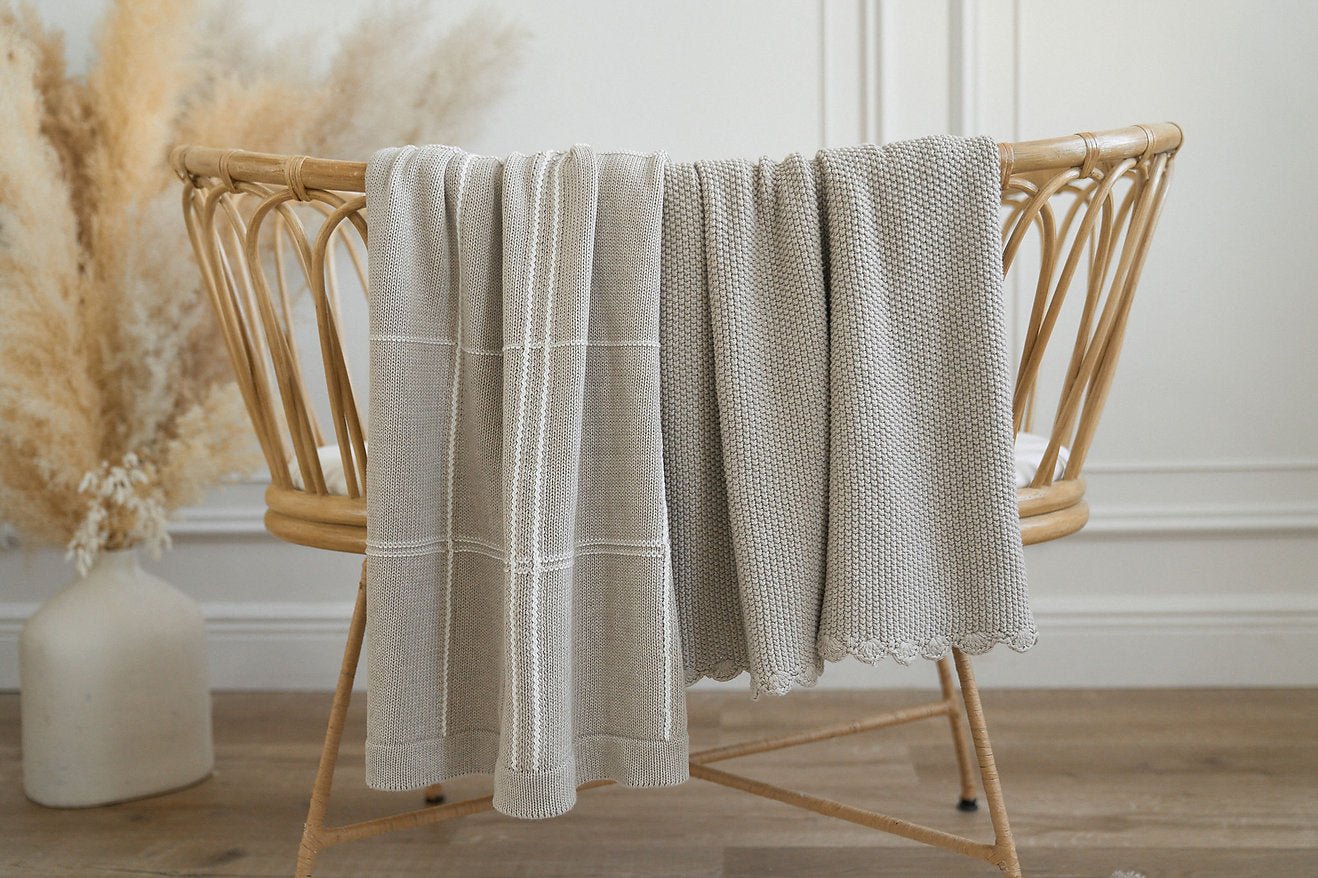 Grid Baby Blanket Latte - Pure Apotheca