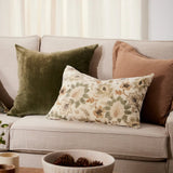 GRIFFITH TAUPE OLIVE VELVET CUSHION 40X60CM - Pure Apotheca