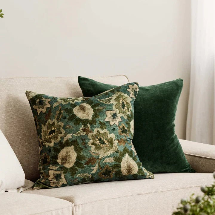 Griffith Velvet Green Cushion 55cm - Pure Apotheca