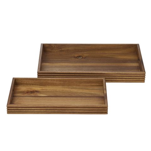 Gusto Wood Ribbed Tray - 2 Sizes - Pure Apotheca