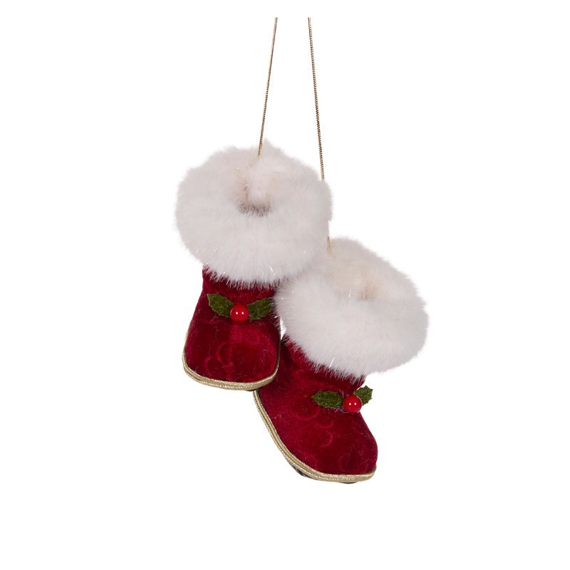 HANGING VELVET SANTA BOOTS - Pure Apotheca