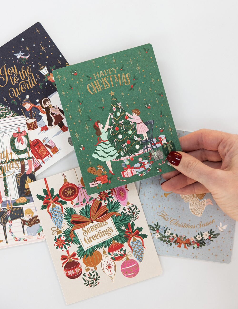 Happy Christmas Tree Decorating Christmas Card - Pure Apotheca