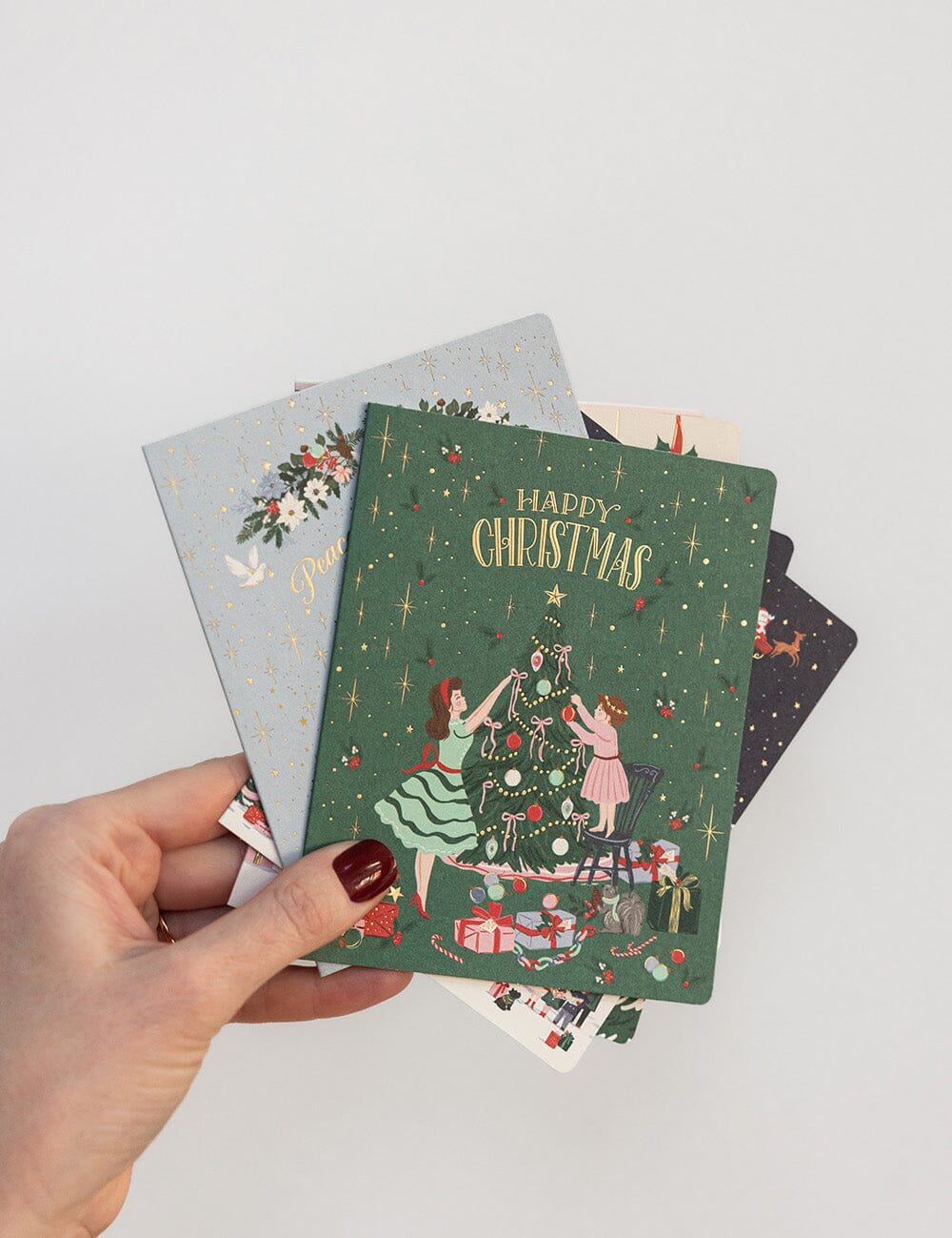 Happy Christmas Tree Decorating Christmas Card - Pure Apotheca