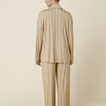 Harlow Bamboo Striped PJ Set Biscuit - Pure Apotheca