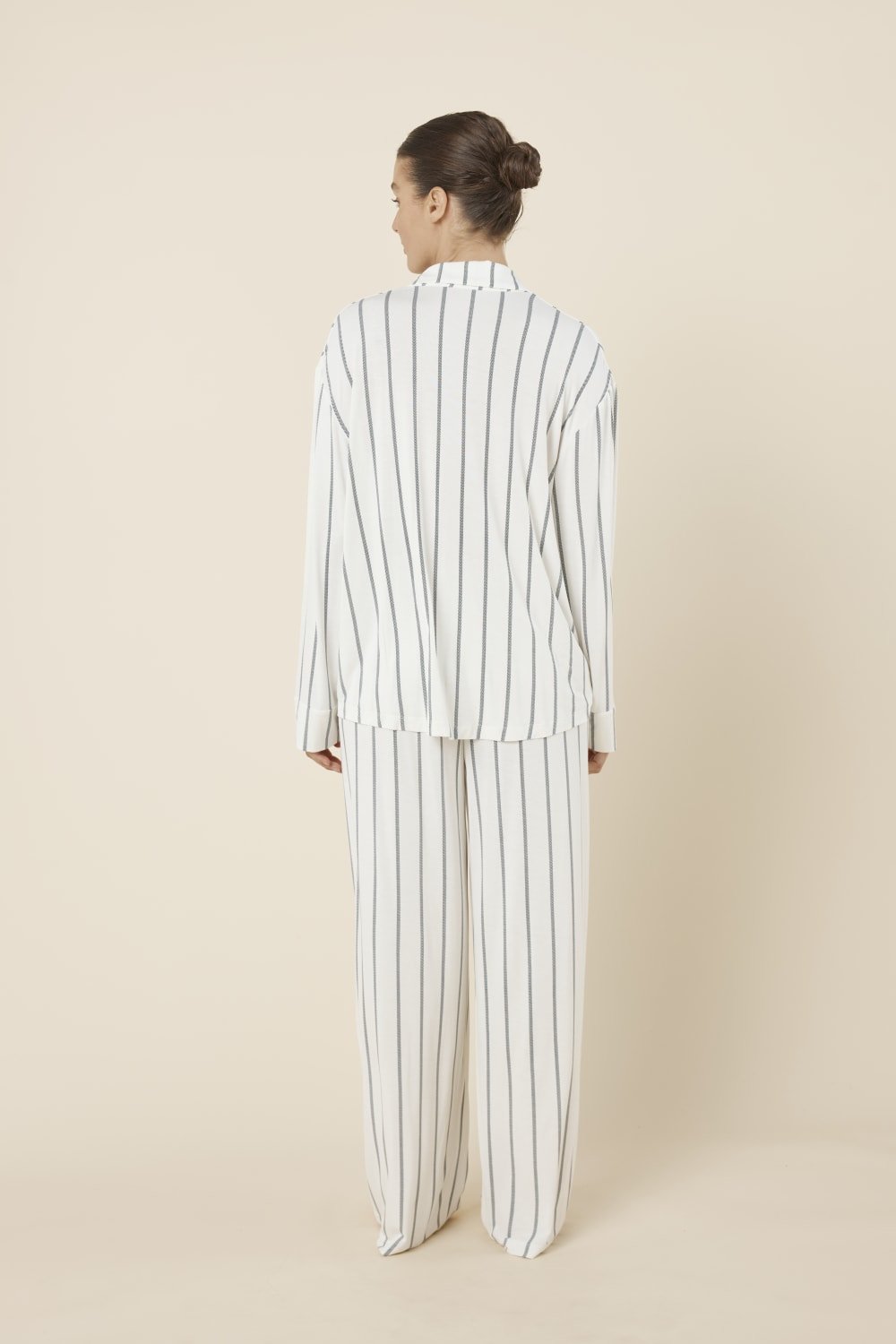 Harlow Bamboo Striped PJ Set Ivory - Pure Apotheca