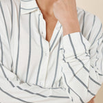 Harlow Bamboo Striped PJ Set Ivory - Pure Apotheca