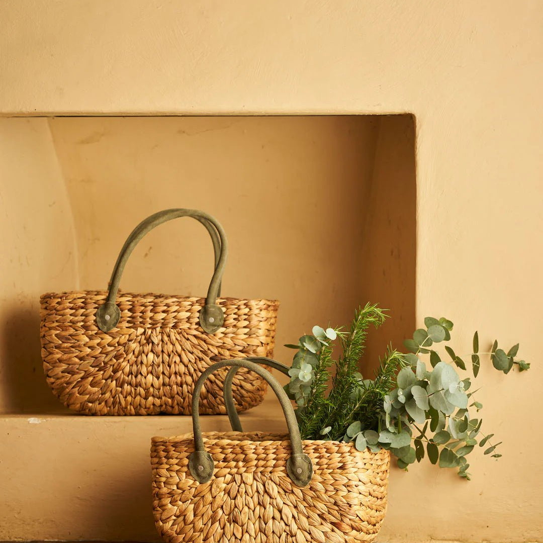 Harvest Basket Suede Forest Green - Pure Apotheca