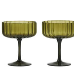 Hazel Glass Coupe Olive Set/2 - Pure Apotheca