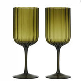 Hazel Wine Glass Olive Set/2 - Pure Apotheca