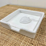 Heart Napkin Holder - White 19x19cm - Pure Apotheca