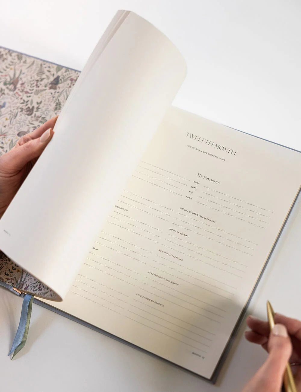 Heirloom Baby’s First Year Memory Journal - Luna Blue - Pure Apotheca
