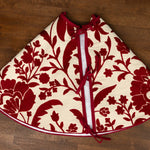 Heirloom Crewelwork Red Floral Tree Skirt - Pure Apotheca