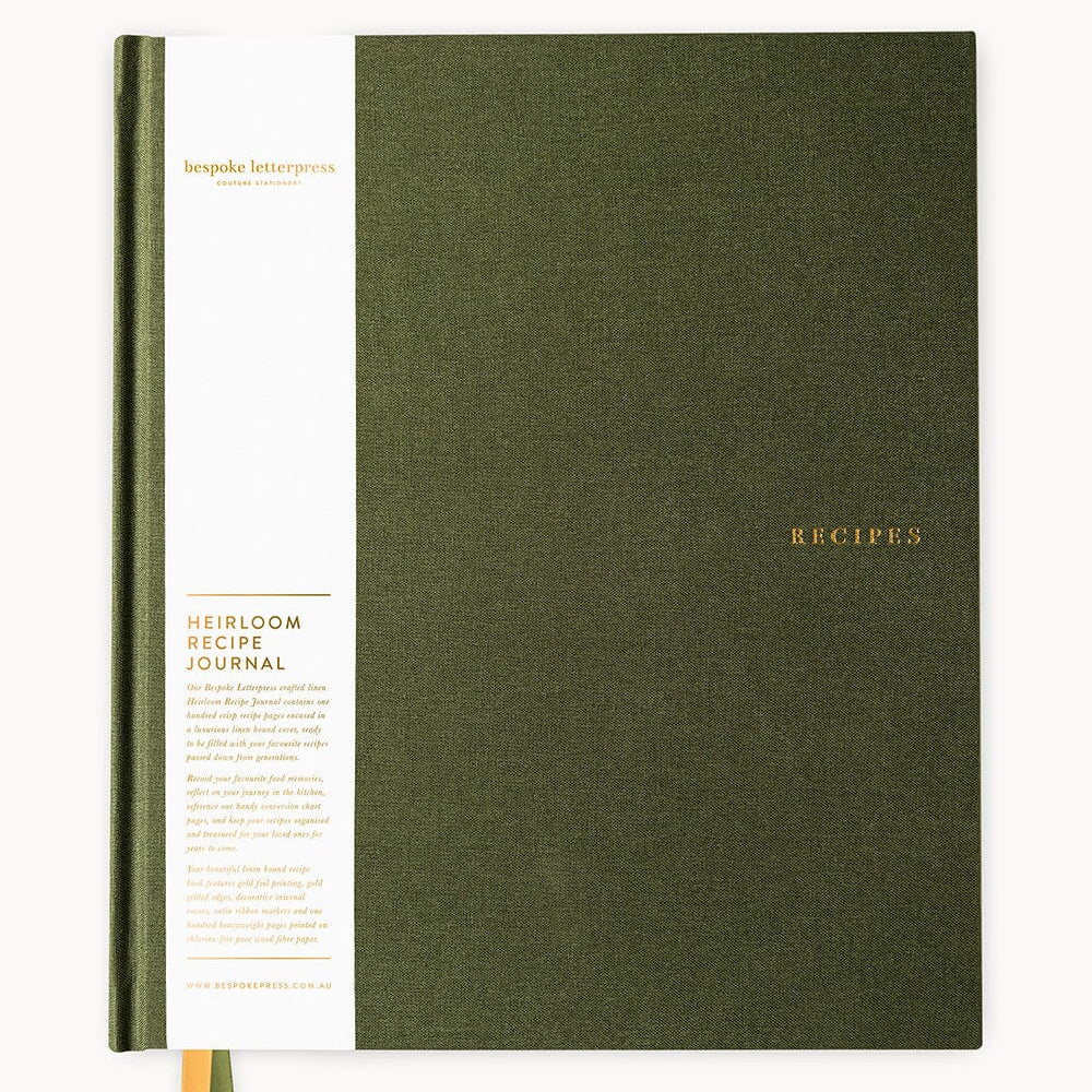 Heirloom Recipe Book Journal - Basil Green - Pure Apotheca