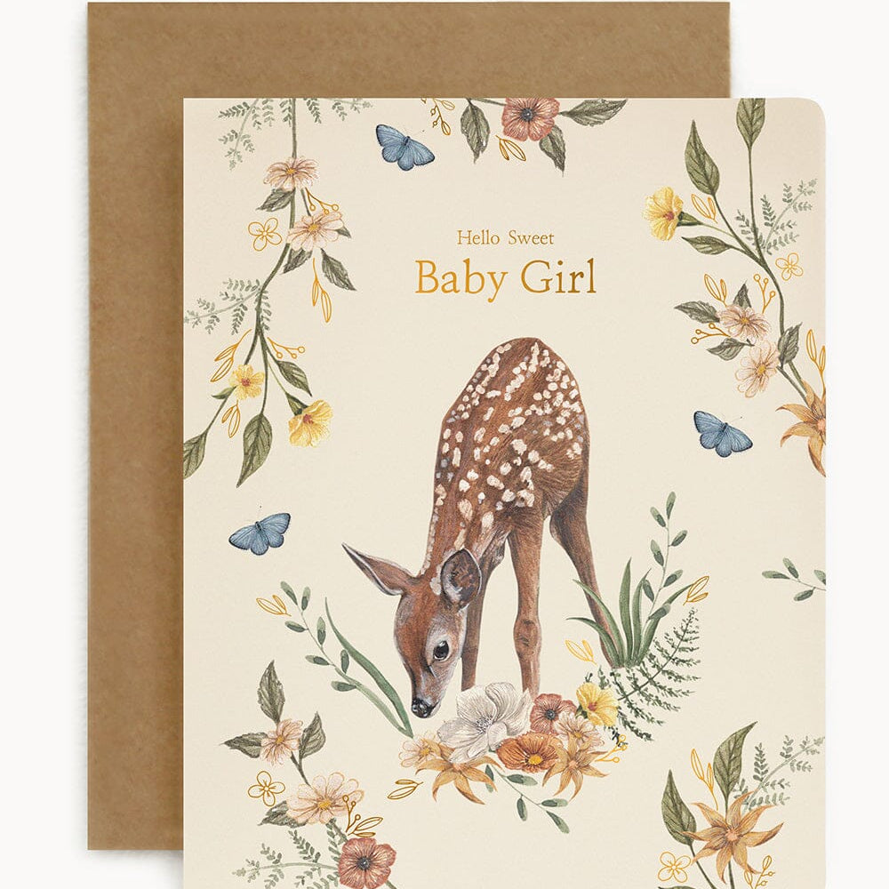 Hello Sweet Baby Girl Greeting Card - Pure Apotheca