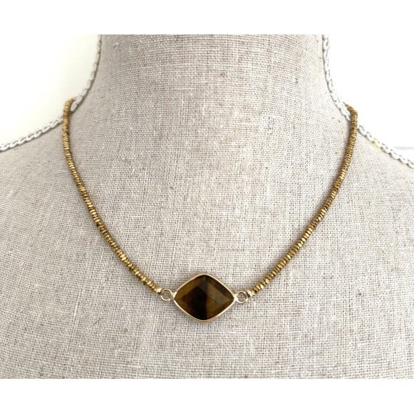 Hematite Necklace Amber Stone - Pure Apotheca