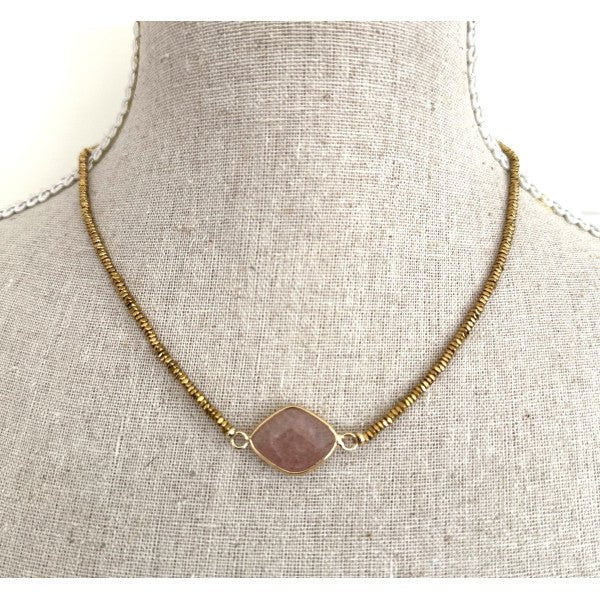 Hematite Necklace Blush Stone - Pure Apotheca