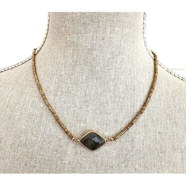 Hematite Necklace Olive Stone - Pure Apotheca