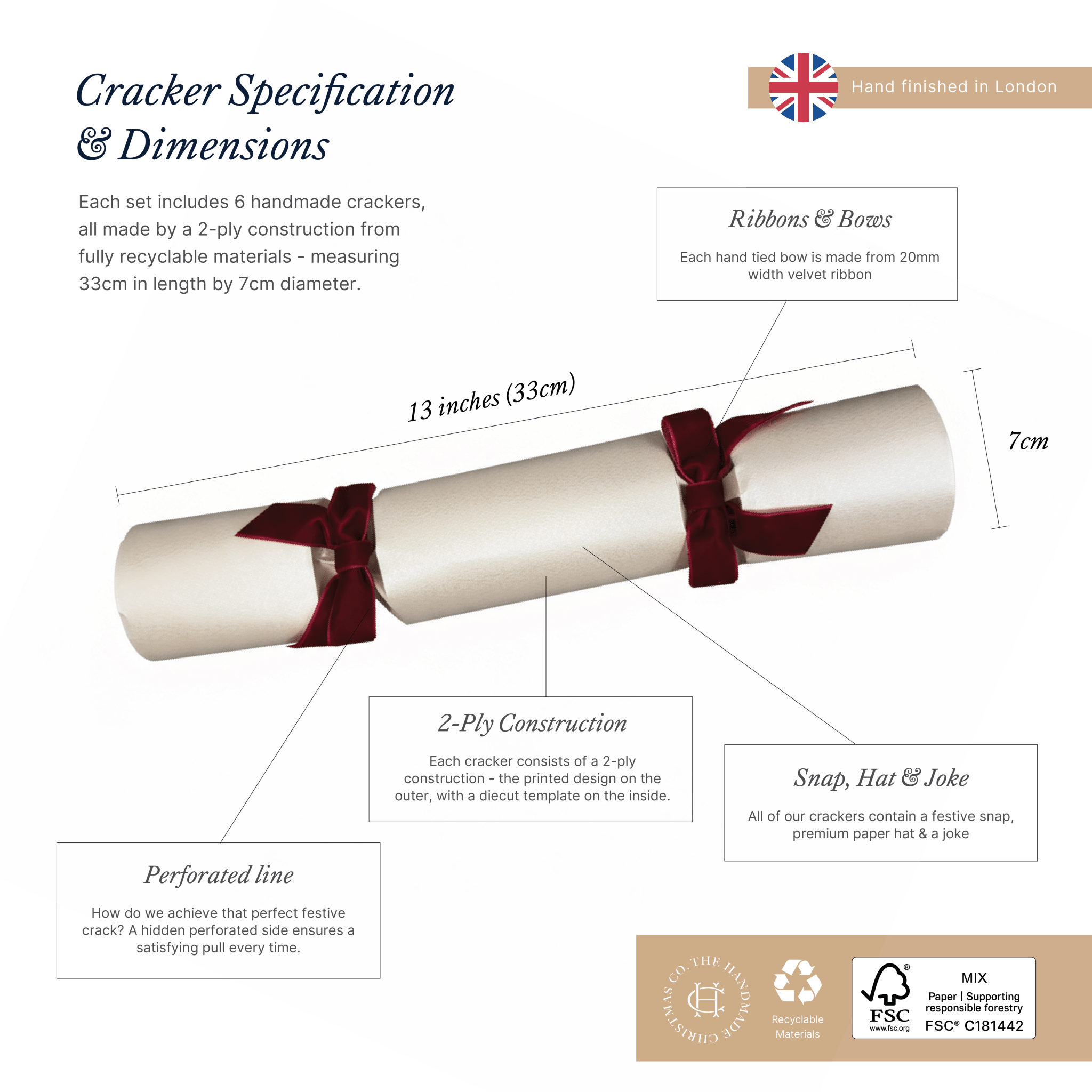 Highland Tartan - Handmade Luxury Christmas Crackers (6pcs) - Pure Apotheca