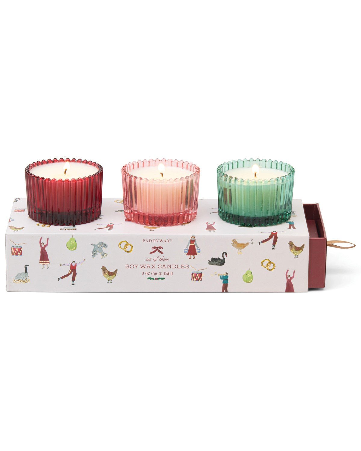 Holiday Ribbed Candles Mercury Glass Boxed Gift Set/3 56g/ea - Pure Apotheca