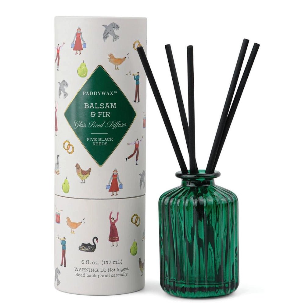 Holiday Ribbed Glass Diffuser in Tube - Balsam & Fir 147mL - Pure Apotheca
