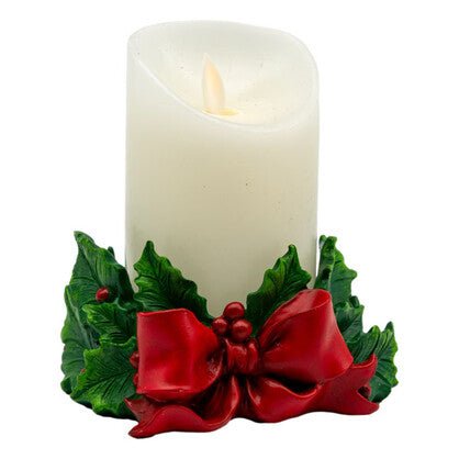 HOLLY RED BOW CANDLE HOLDER - Pure Apotheca