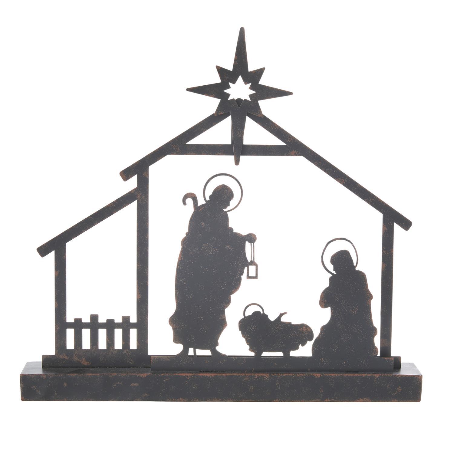 Holy Family Black Iron Silhouette 35x35cm - Pure Apotheca