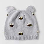 Honey Bee Knit Beanie Grey - Pure Apotheca