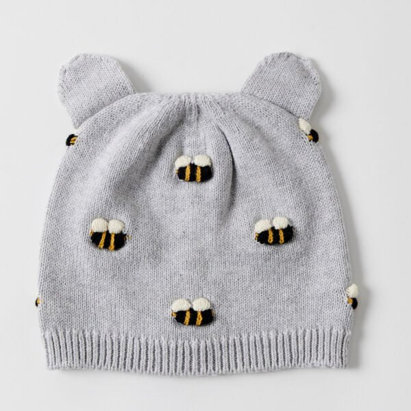 Honey Bee Knit Beanie Grey - Pure Apotheca