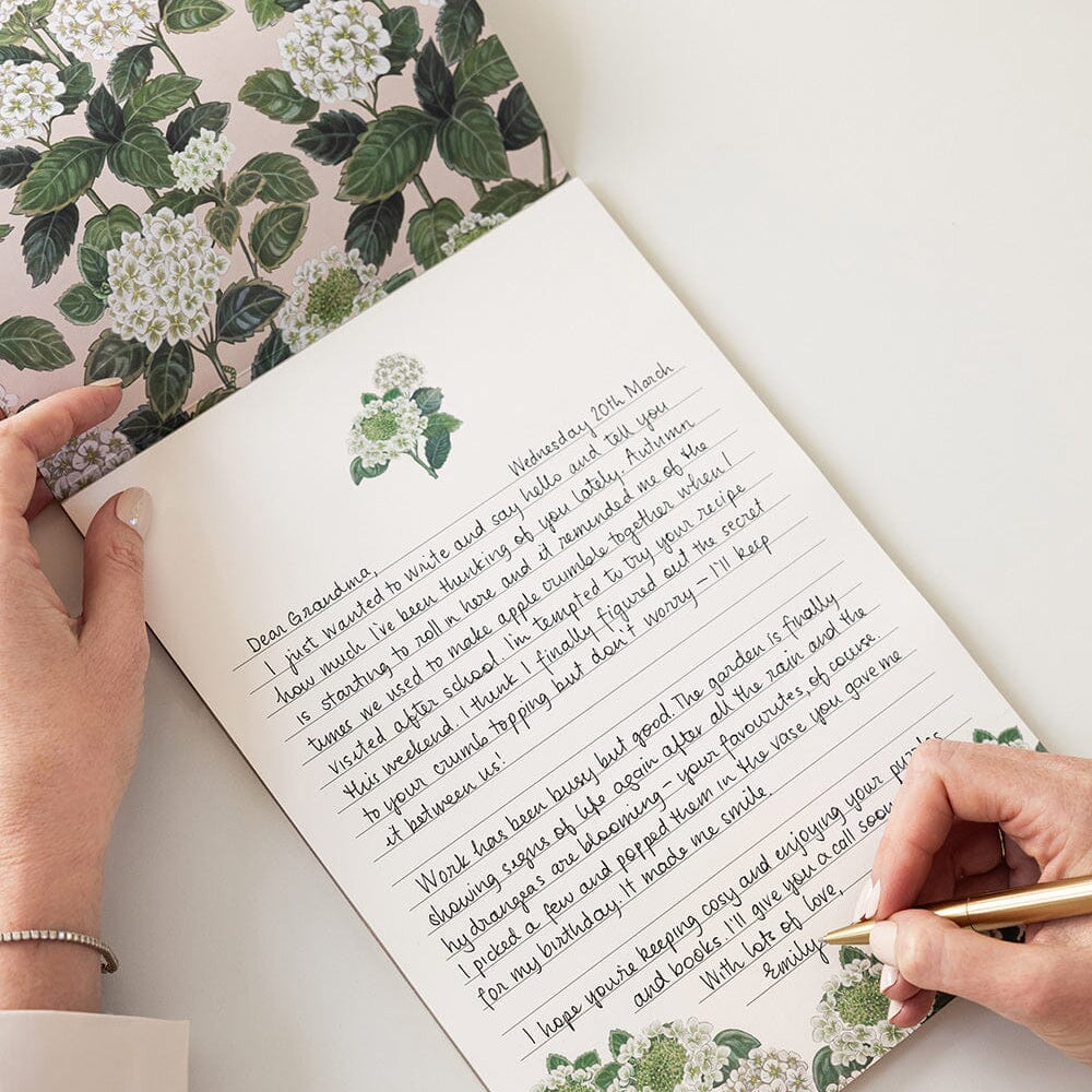 Hydrangea A4 Lined Writing Pad - Pure Apotheca